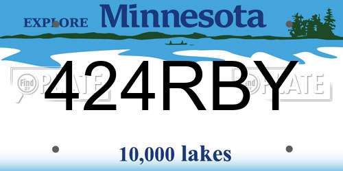424RBY Minnesota License Plate