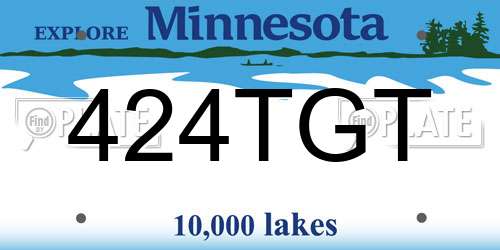 424TGT Minnesota License Plate
