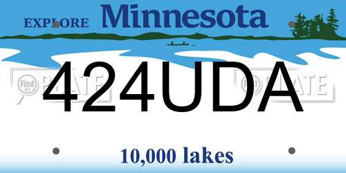 424UDA Minnesota License Plate