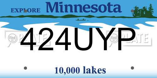 424UYP Minnesota License Plate