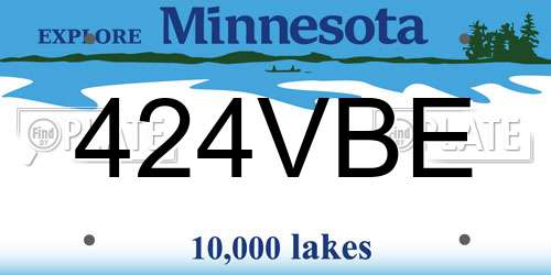 424VBE Minnesota License Plate