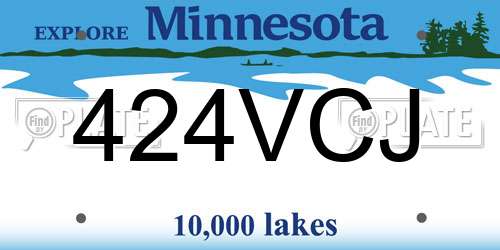 424VCJ Minnesota License Plate