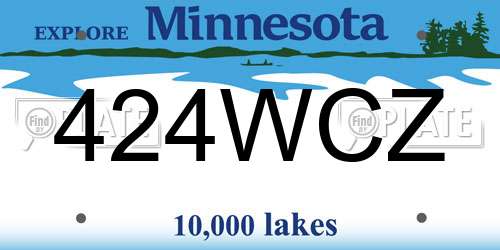 424WCZ Minnesota License Plate