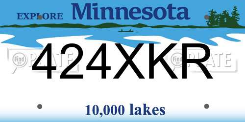 424XKR Minnesota License Plate