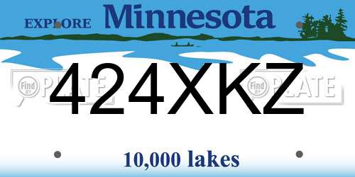 424XKZ Minnesota License Plate