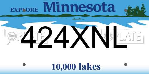 424XNL Minnesota License Plate