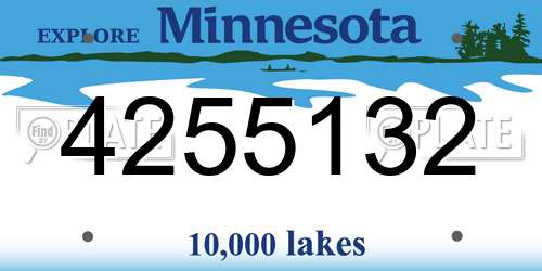 4255132 Minnesota License Plate