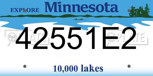 42551E2 Minnesota License Plate