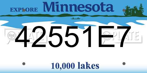 42551E7 Minnesota License Plate