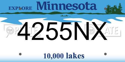 4255NX Minnesota License Plate