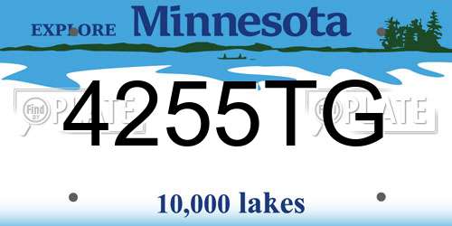4255TG Minnesota License Plate