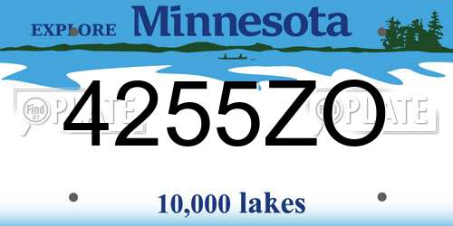 4255ZO Minnesota License Plate