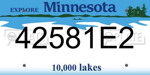 42581E2 Minnesota License Plate