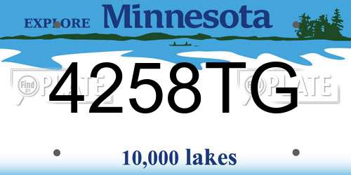 4258TG Minnesota License Plate