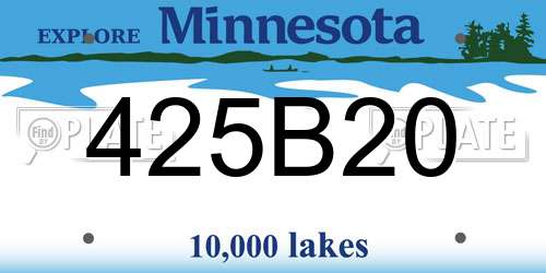 425B20 Minnesota License Plate