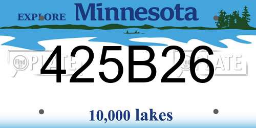 425B26 Minnesota License Plate