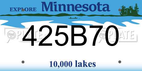 425B70 Minnesota License Plate