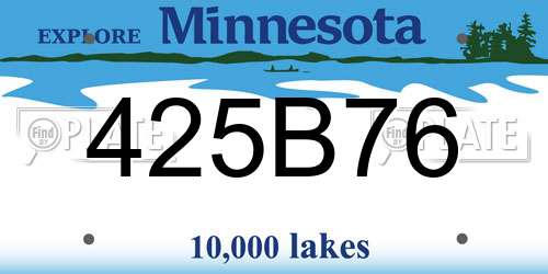 425B76 Minnesota License Plate