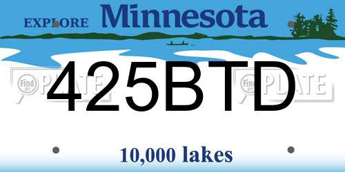 425BTD Minnesota License Plate