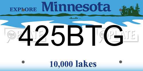 425BTG Minnesota License Plate