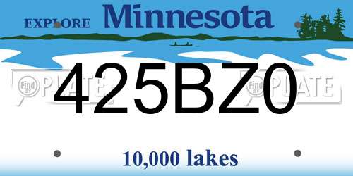 425BZ0 Minnesota License Plate