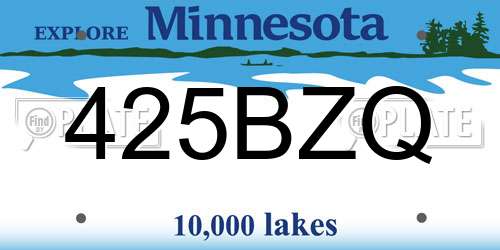 425BZQ Minnesota License Plate
