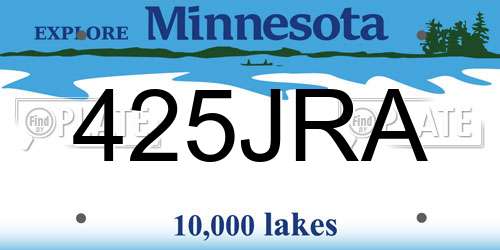425JRA Minnesota License Plate