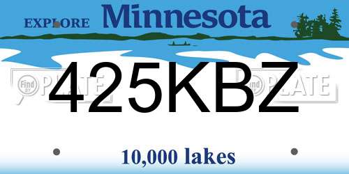 425KBZ Minnesota License Plate