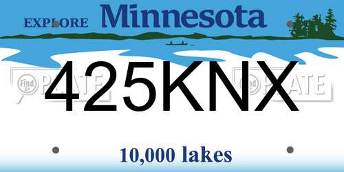 425KNX Minnesota License Plate