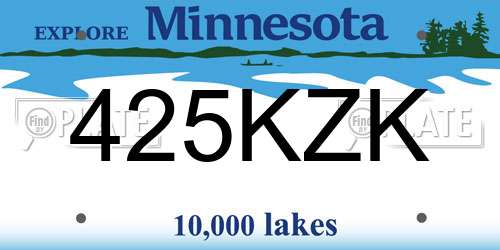 425KZK Minnesota License Plate
