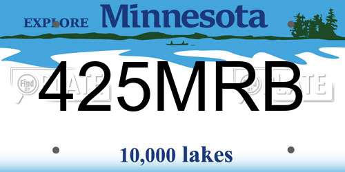 425MRB Minnesota License Plate