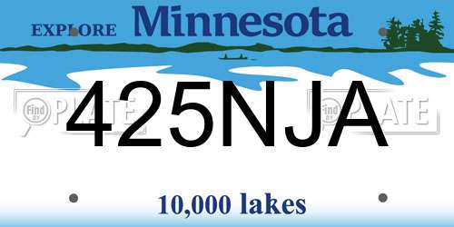 425NJA Minnesota License Plate