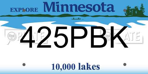 425PBK Minnesota License Plate