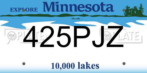 425PJZ Minnesota License Plate