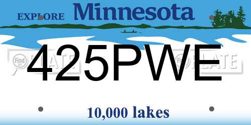 425PWE Minnesota License Plate