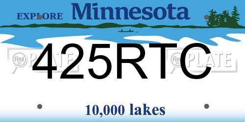 425RTC Minnesota License Plate
