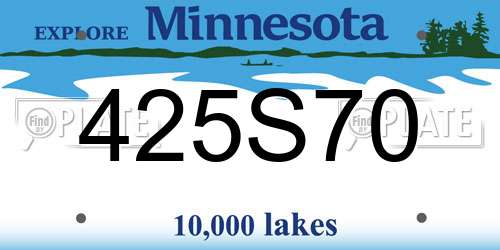 425S70 Minnesota License Plate