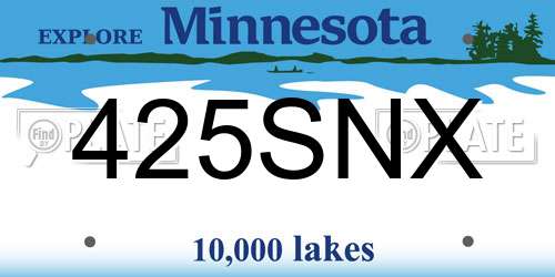 425SNX Minnesota License Plate