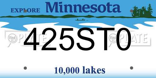 425ST0 Minnesota License Plate
