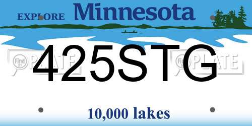 425STG Minnesota License Plate