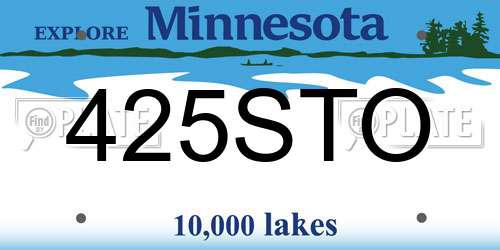 425STO Minnesota License Plate