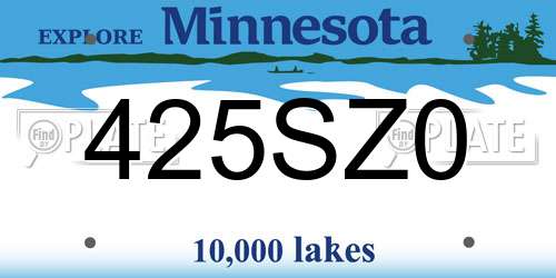 425SZ0 Minnesota License Plate