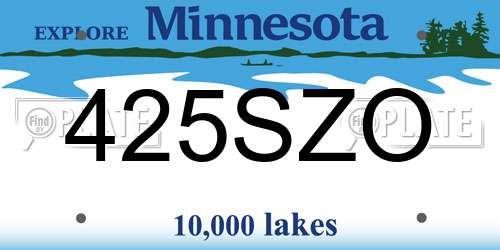 425SZO Minnesota License Plate