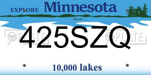 425SZQ Minnesota License Plate