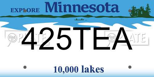 425TEA Minnesota License Plate