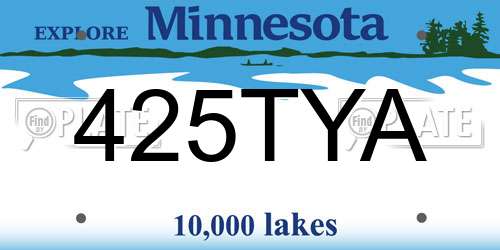 425TYA Minnesota License Plate