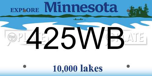 425WB Minnesota License Plate