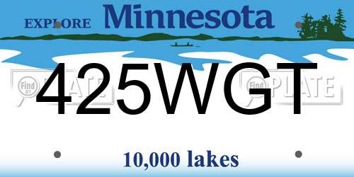 425WGT Minnesota License Plate