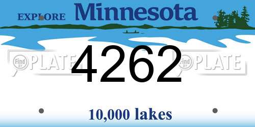 4262 Minnesota License Plate