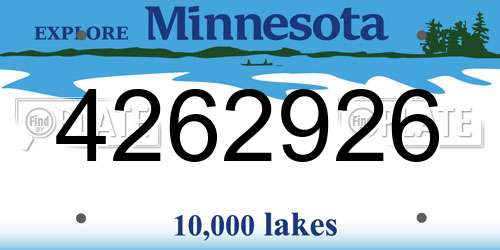 4262926 Minnesota License Plate
